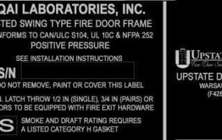 Fire frames and doors labels